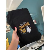 Embroidered Halloween Sweatshirt - Ghost Pumpkin Sweatshirt Cute Halloween | Etsy (US)