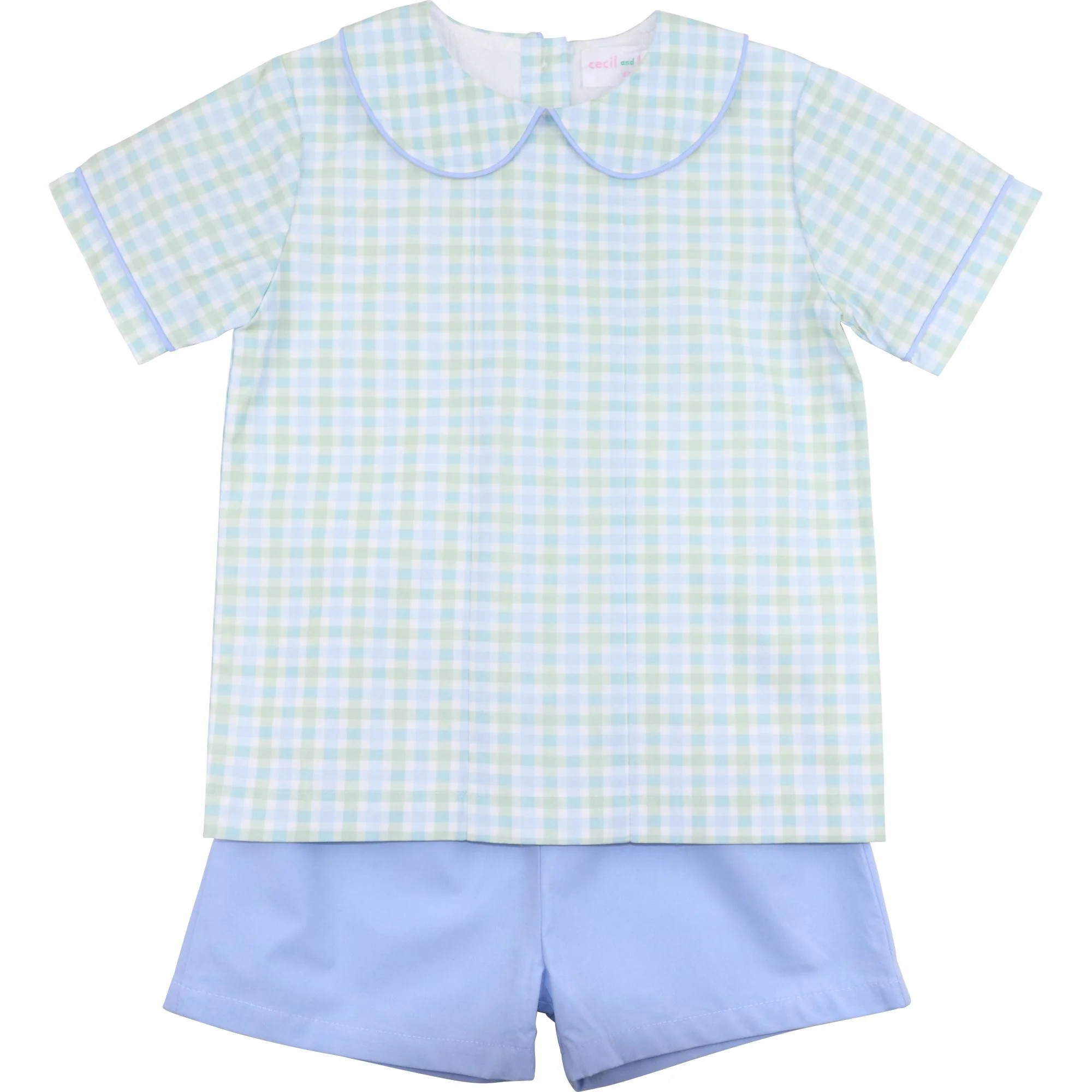 Blue And Green Check Short Set | Cecil and Lou