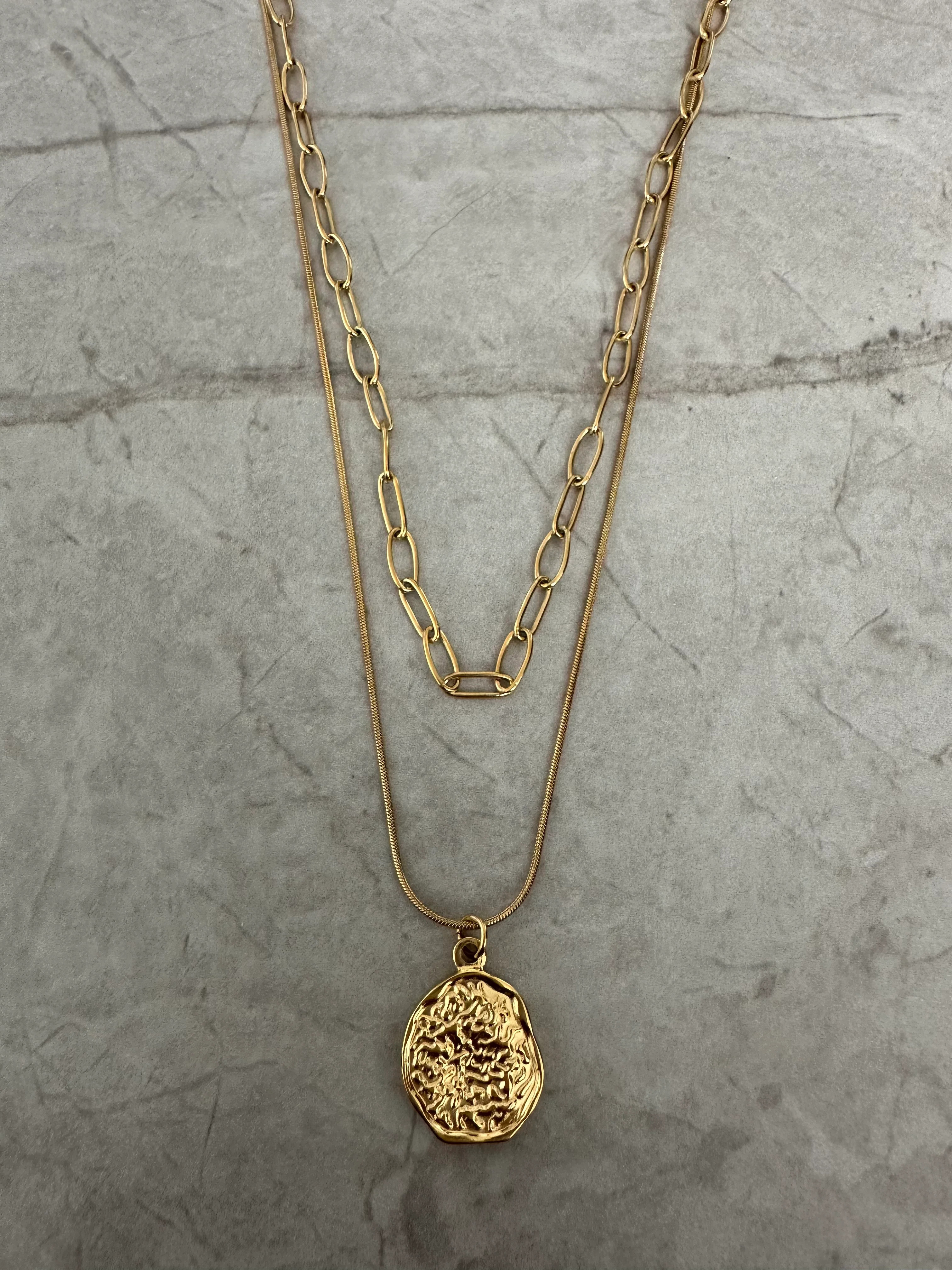 Crushed Paperclip Double Chain Necklace | Saint Fatale