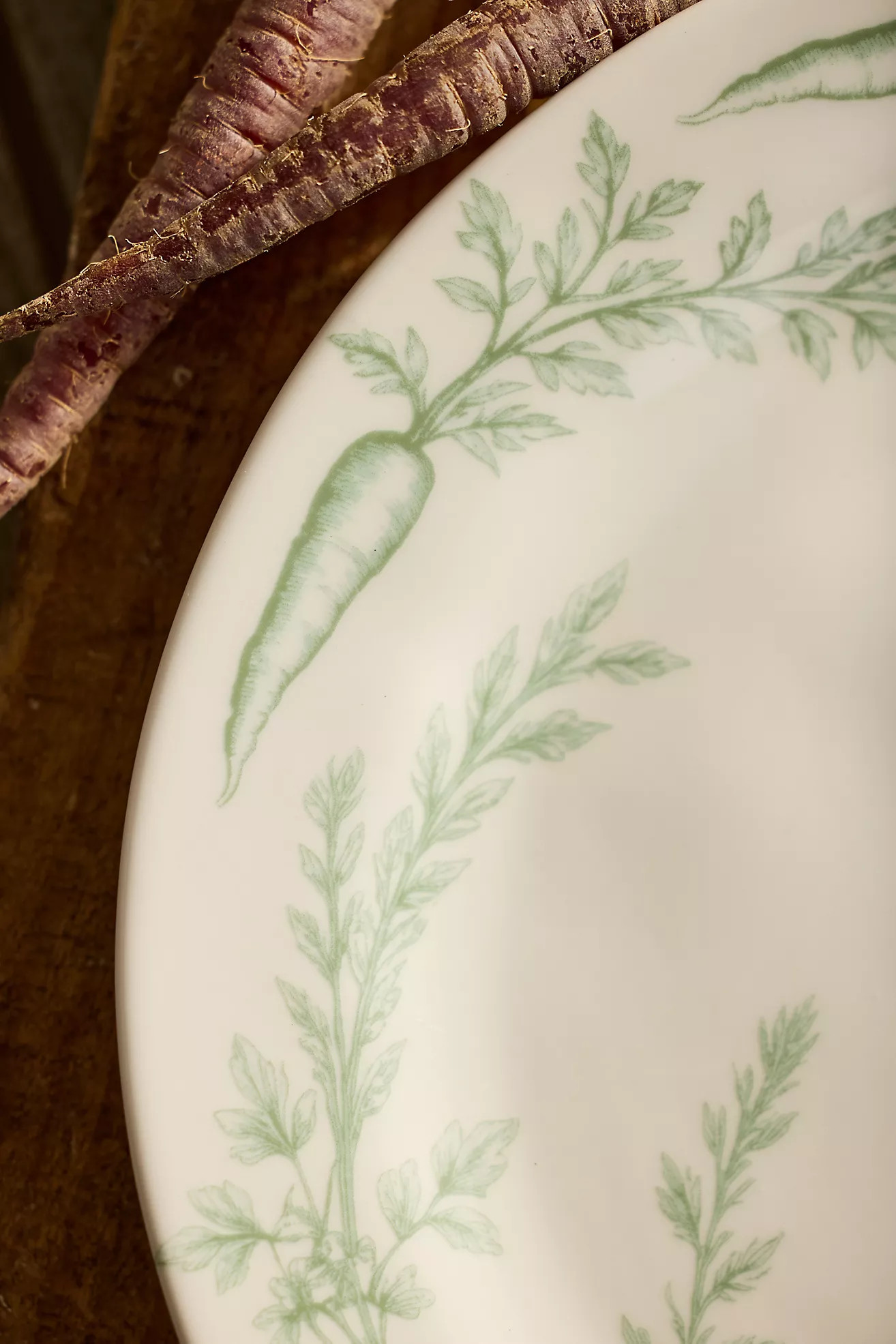 Bunny Toile Carrot Stoneware Dinner Plate | Terrain