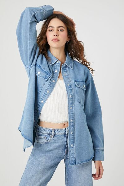 Denim Snap-Button Shirt | Forever 21 (US)