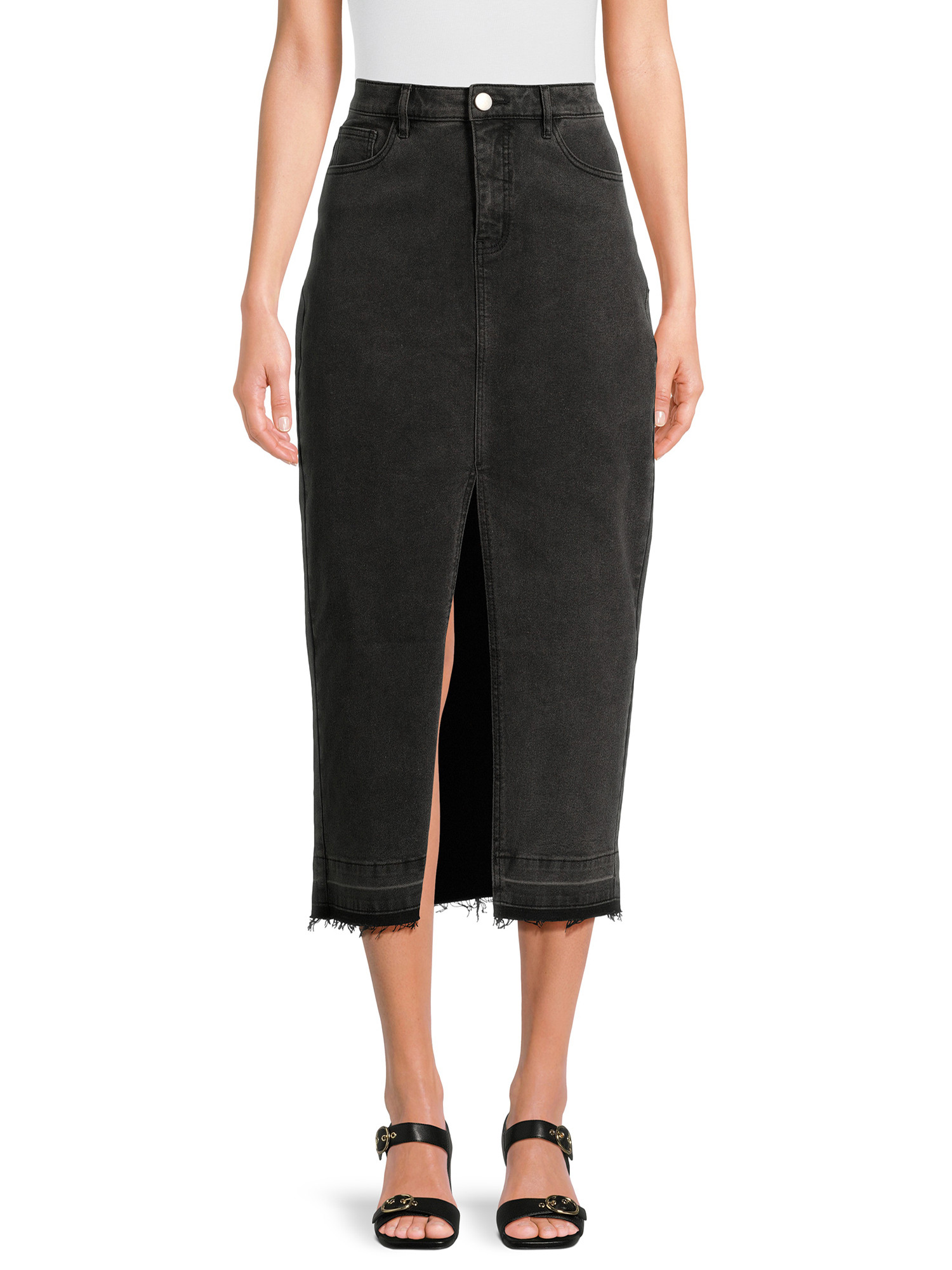 Liv & Lottie Juniors Denim Skirt with Slit, Sizes S-XL | Walmart (US)