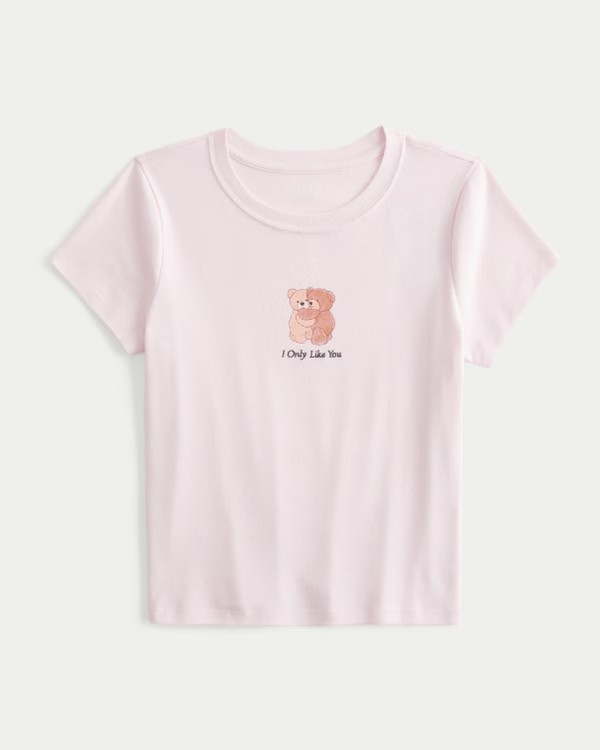 Women's Teddy Bear Graphic Baby Tee | Women's Tops | HollisterCo.com | Hollister (US)