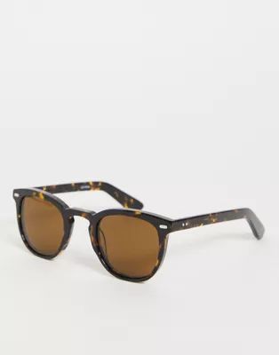 Spitfire Cut Nine unisex round sunglasses in brown tort | ASOS (Global)