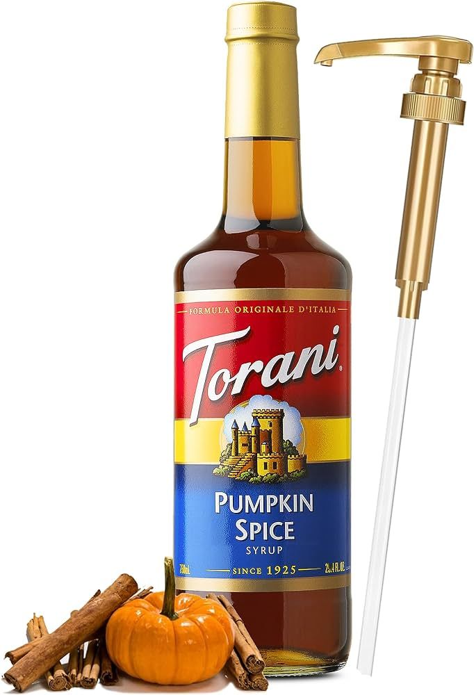 Pumpkin Spice Syrup for Coffee 25.4 Ounces | Torani Pumpkin Spice Syrup with Little Squirt Syrup ... | Amazon (US)