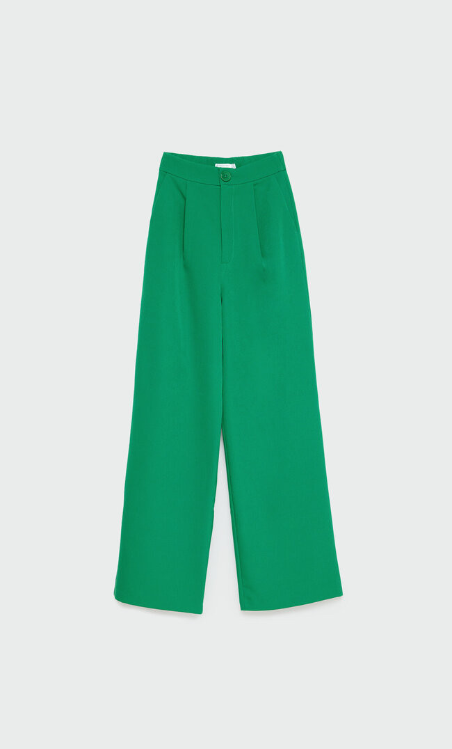 Wide-leg trousers - Women's fashion | Stradivarius United Kingdom | Stradivarius (UK)