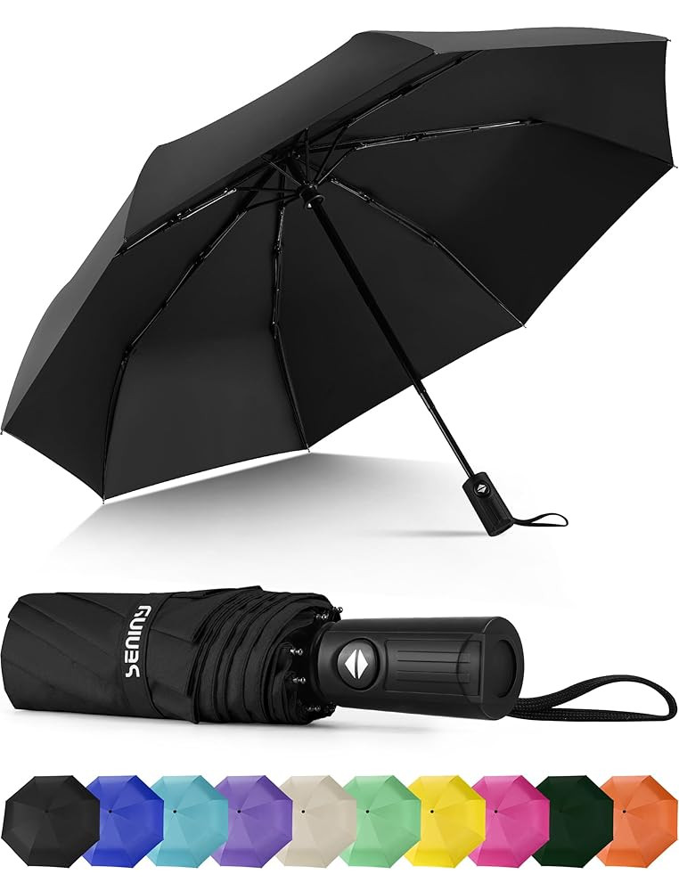 Seniny Windproof Travel Umbrella, Automatic Umbrellas for Rain, Portable & Compact Umbrellas for ... | Amazon (US)