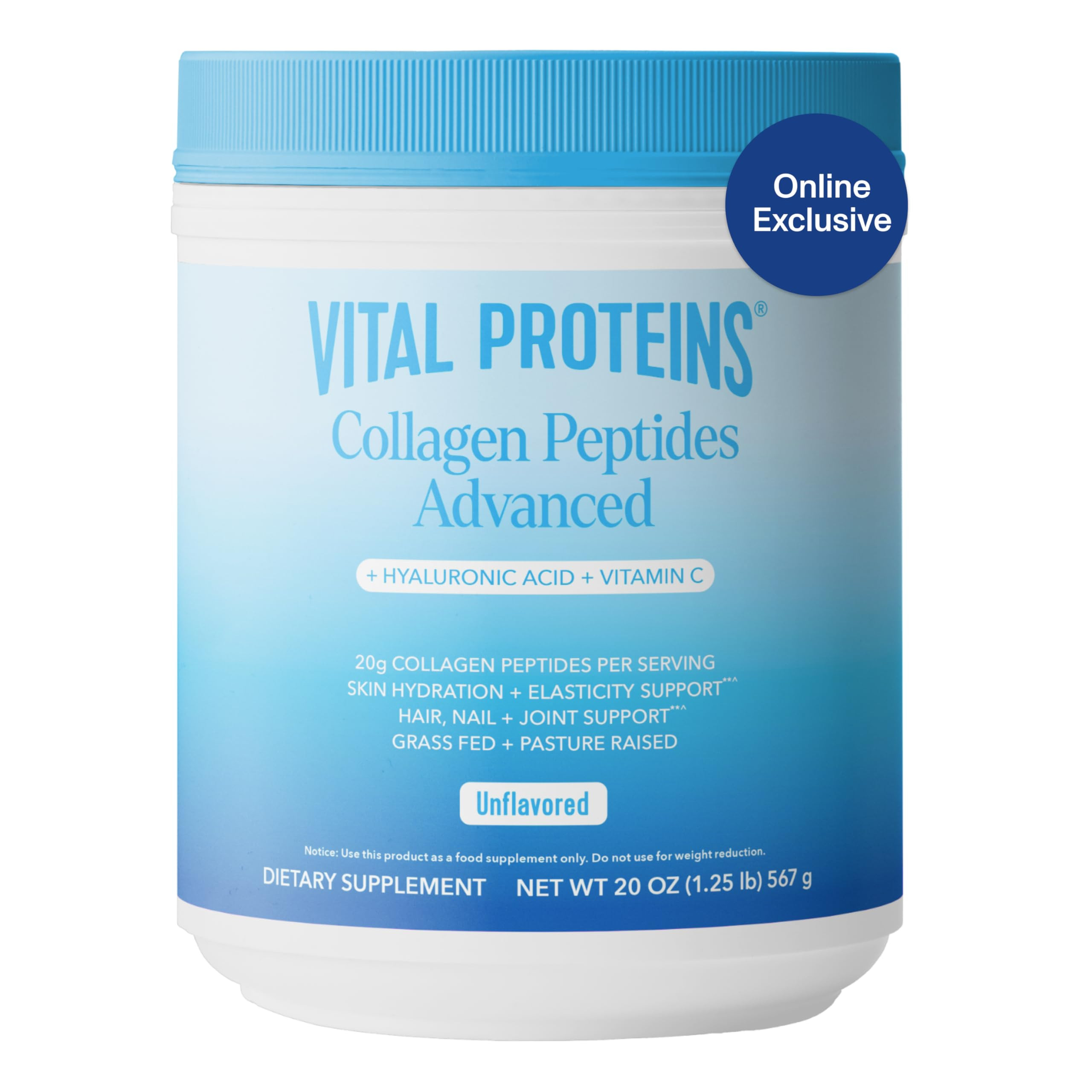 Vital Proteins Collagen Peptides Powder Advanced with Hyaluronic Acid & Vitamin C - 20 oz Collage... | Amazon (US)