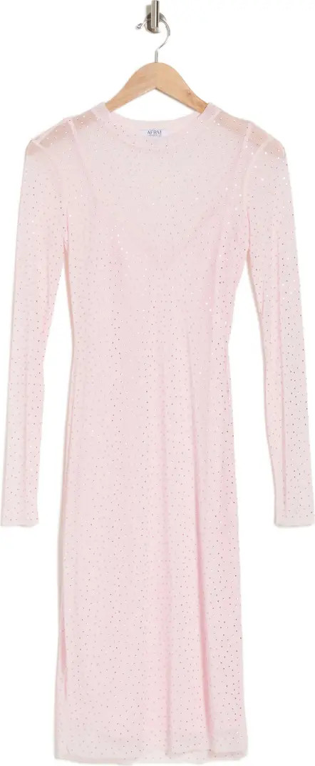 Loah Rhinestone Long Sleeve Mesh Dress | Nordstrom Rack