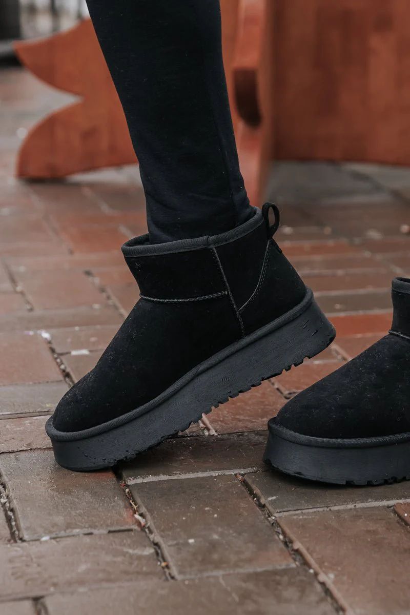 Black Suede Chunky Platform Boots | Magnolia Boutique