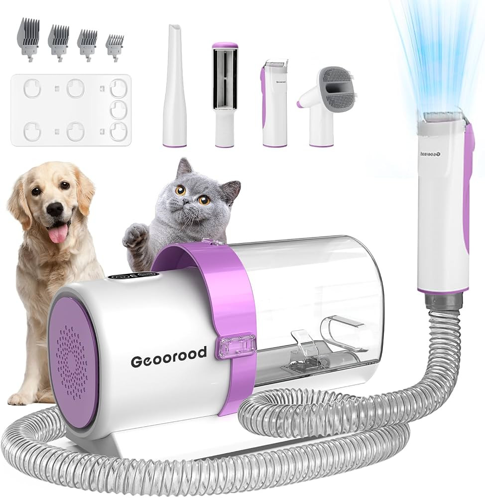 Dog Hair Vacuum & Grooming Kit 2.5L Large Capacity, Pet Grooming Vacuum with Clipper, Ideal for S... | Amazon (US)