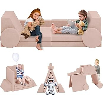 linor Kids Couch 10 Pcs Toddler Couch, Baby Kids Sofa Couch for Bedroom & Playroom, Over 10 Combi... | Amazon (US)