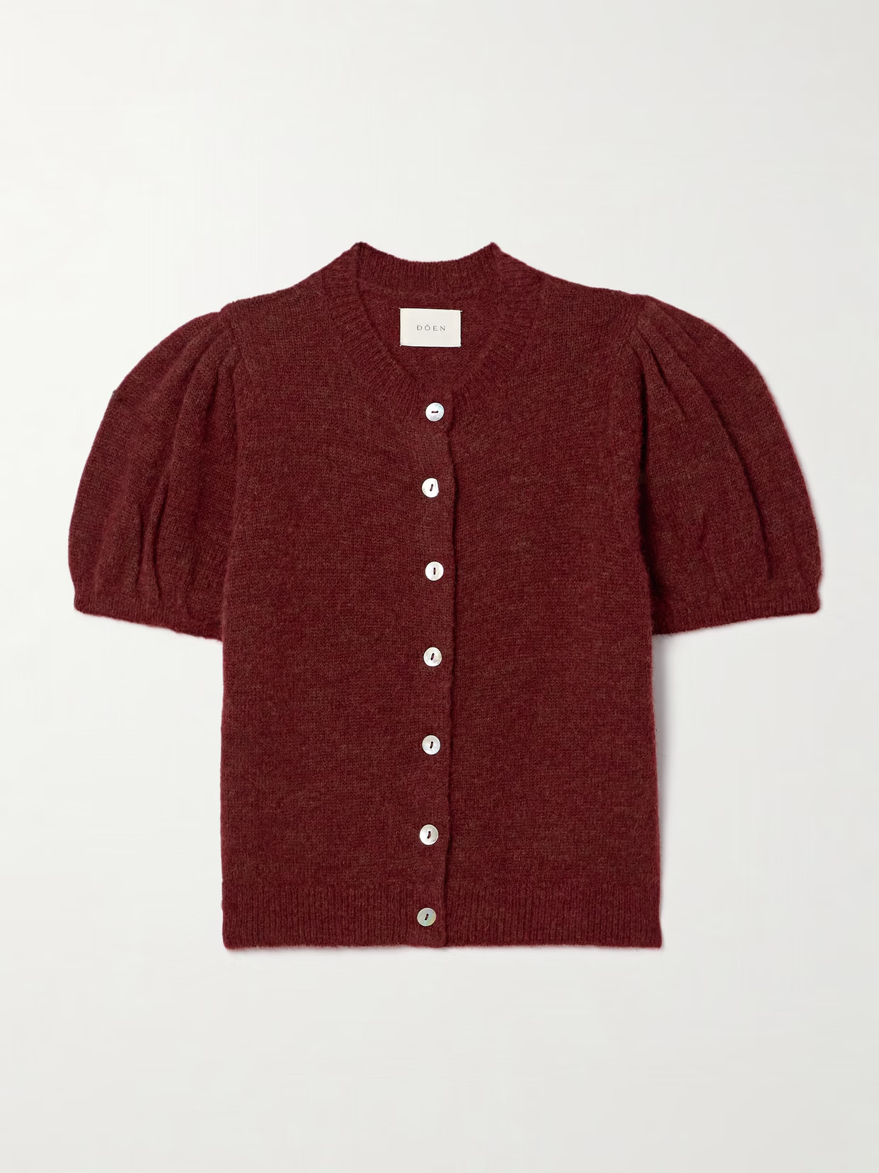 DÔEN - Anisa Knitted Cardigan - Burgundy | NET-A-PORTER (US)