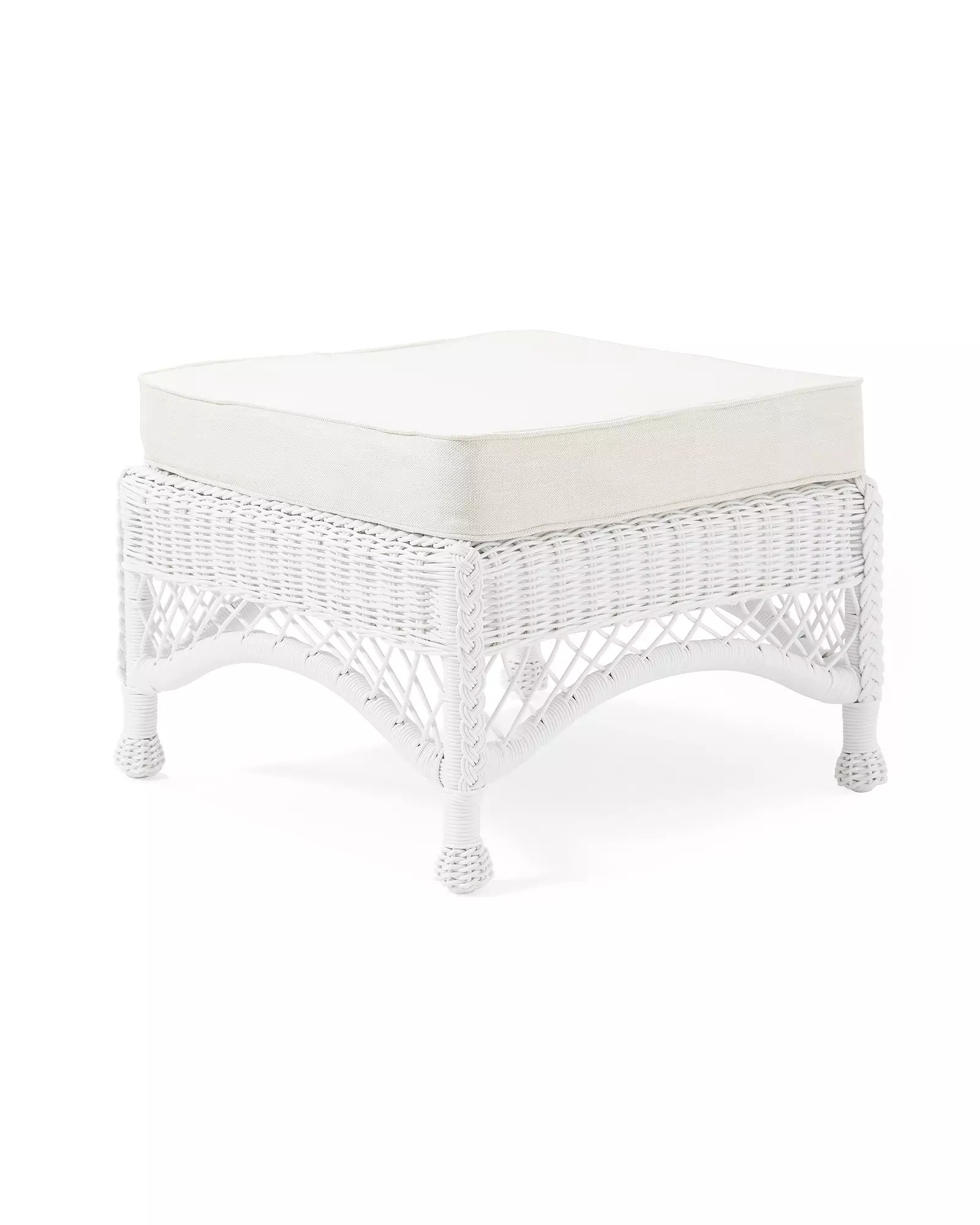 Kiawah Ottoman - White | Serena and Lily
