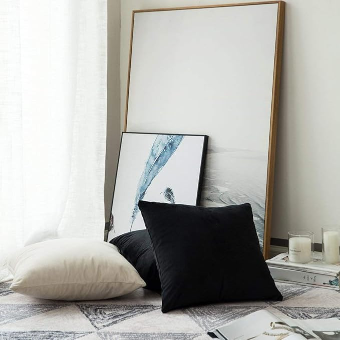 MIULEE Pack of 2, Velvet Soft Solid Decorative Square Throw Pillow Covers Set Cushion Cases Pillo... | Amazon (US)