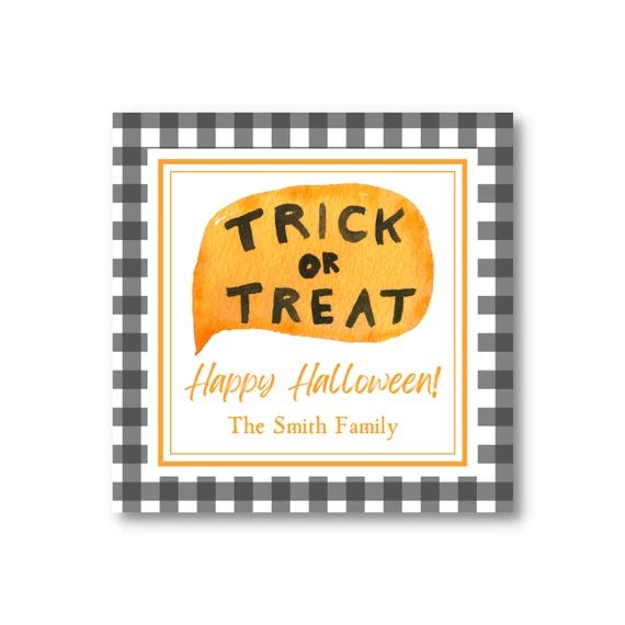 Trick or Treat Halloween Gift Tags  Custom Digital Printable - Etsy | Etsy (US)