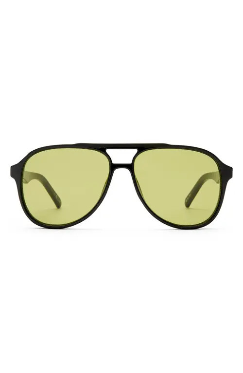 Le Specs Tragic Magic 56mm Aviator Sunglasses in Black /Olive Tint at Nordstrom | Nordstrom