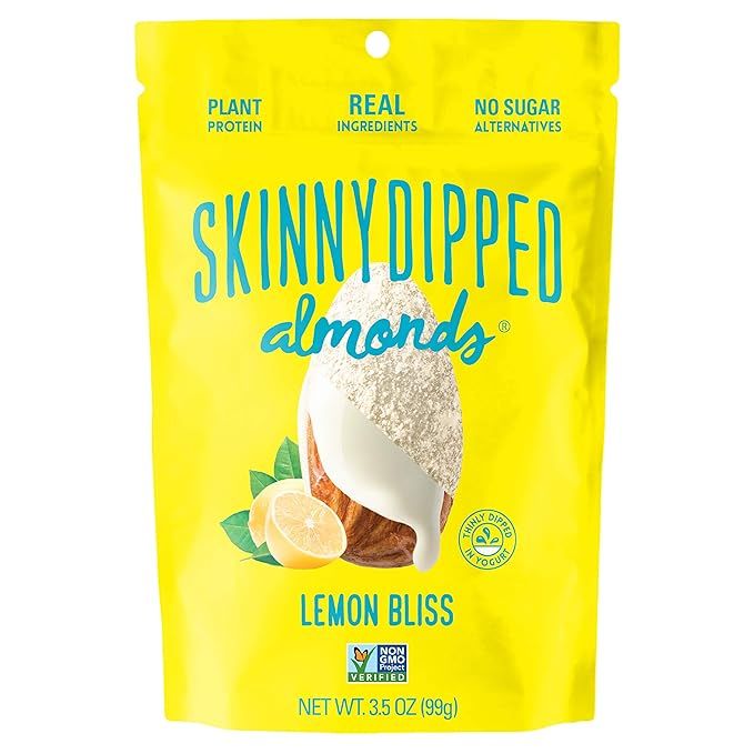 SKINNYDIPPED Lemon Bliss Yogurt Covered Almonds, 3.5 oz Resealable Bag, 5 Count | Amazon (US)