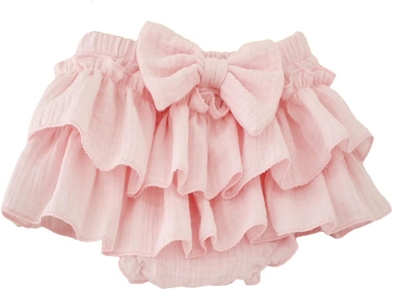 Baby Girls Bloomer Skirt Shorts Bowknot Cotton Gauze Ruffle Diaper Cover Shorts Briefs Cute Bloom... | Amazon (US)