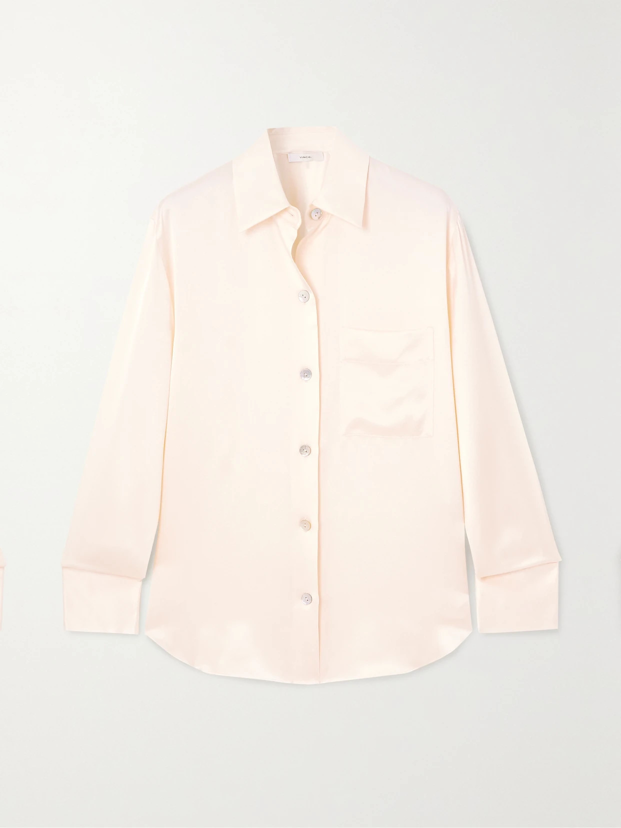 VINCE - Silk-satin Shirt - Off-white | NET-A-PORTER (UK & EU)