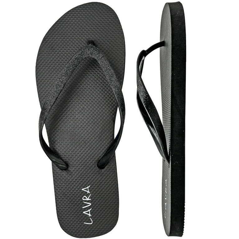 Lavra Women's Bling Flip Flops Glitter Thong Sandals Summer Shoes | Walmart (US)