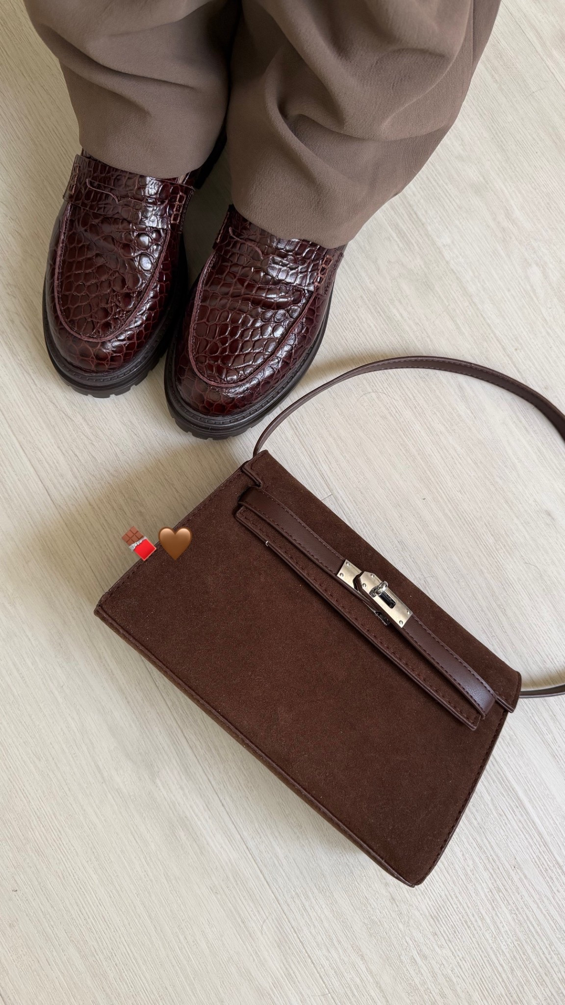 Casual Sunday outfit, loafers, old money aesthetic, preppy, ref, spring outfit, aritzia pants, chunky loafers, chocolate brown, brown loafers, croc shoes, designer inspired bag, Hermes, Whitney wiley 

#LTKmomlife #LTKootd #LTKWorkwear