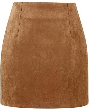 IDEALSANXUN Womens High Waist Plaid Skirt Bodycon Pencil Wool Mini Skirts | Amazon (US)