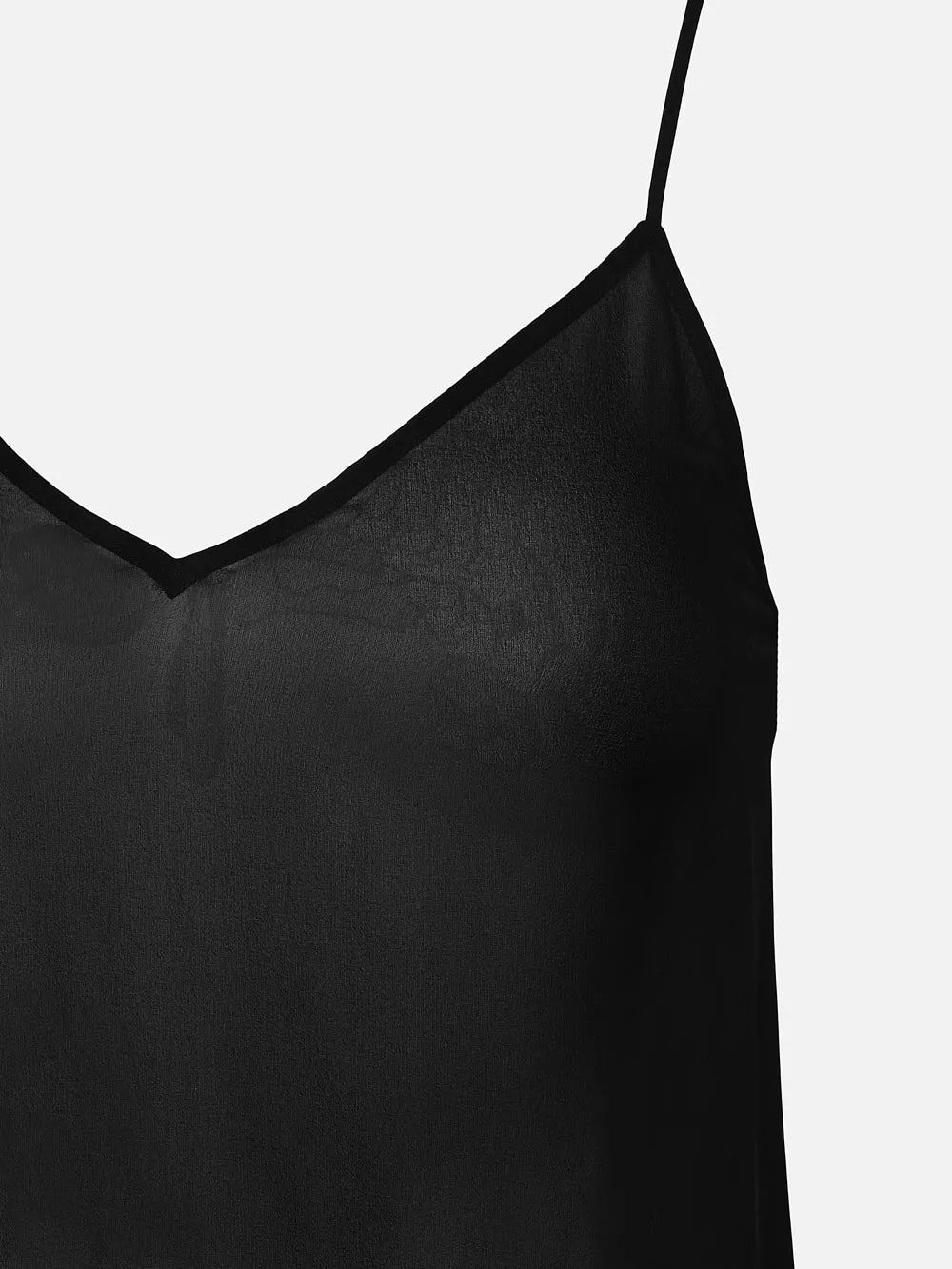 V-Neck Cami Top  in  Black | Frame Denim