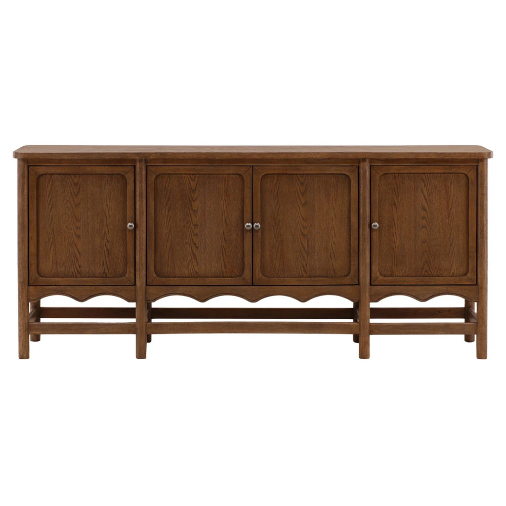Solynne Updated Traditional Brown Wood Sideboard | Kathy Kuo Home