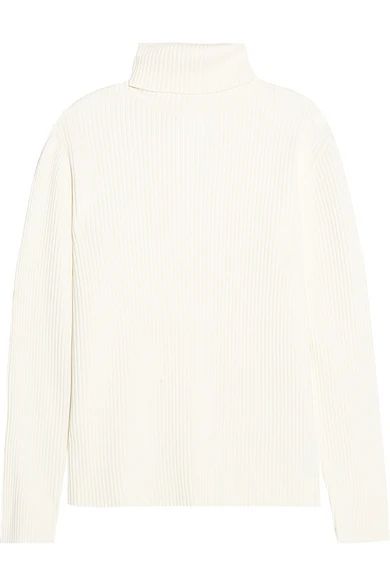 Victoria, Victoria Beckham - Ribbed Stretch Wool-blend Turtleneck Sweater - Ivory | NET-A-PORTER (UK & EU)