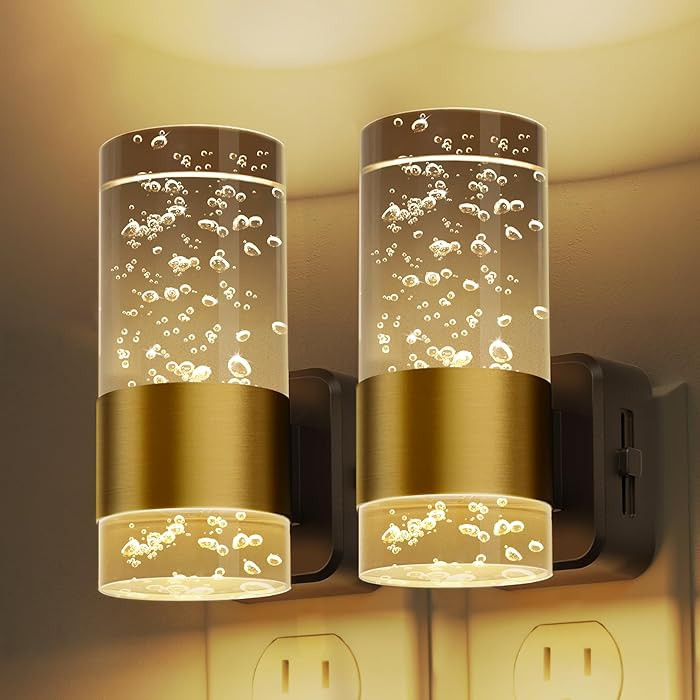 L LOHAS LED Night Lights Plug into Wall, 2 Pack Acrylic Night Light,Dimmable Nightlight with 0-10... | Amazon (US)