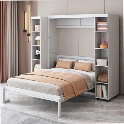 Queen Murphy Bed Wall Bed with Storage Doors | Wayfair North America