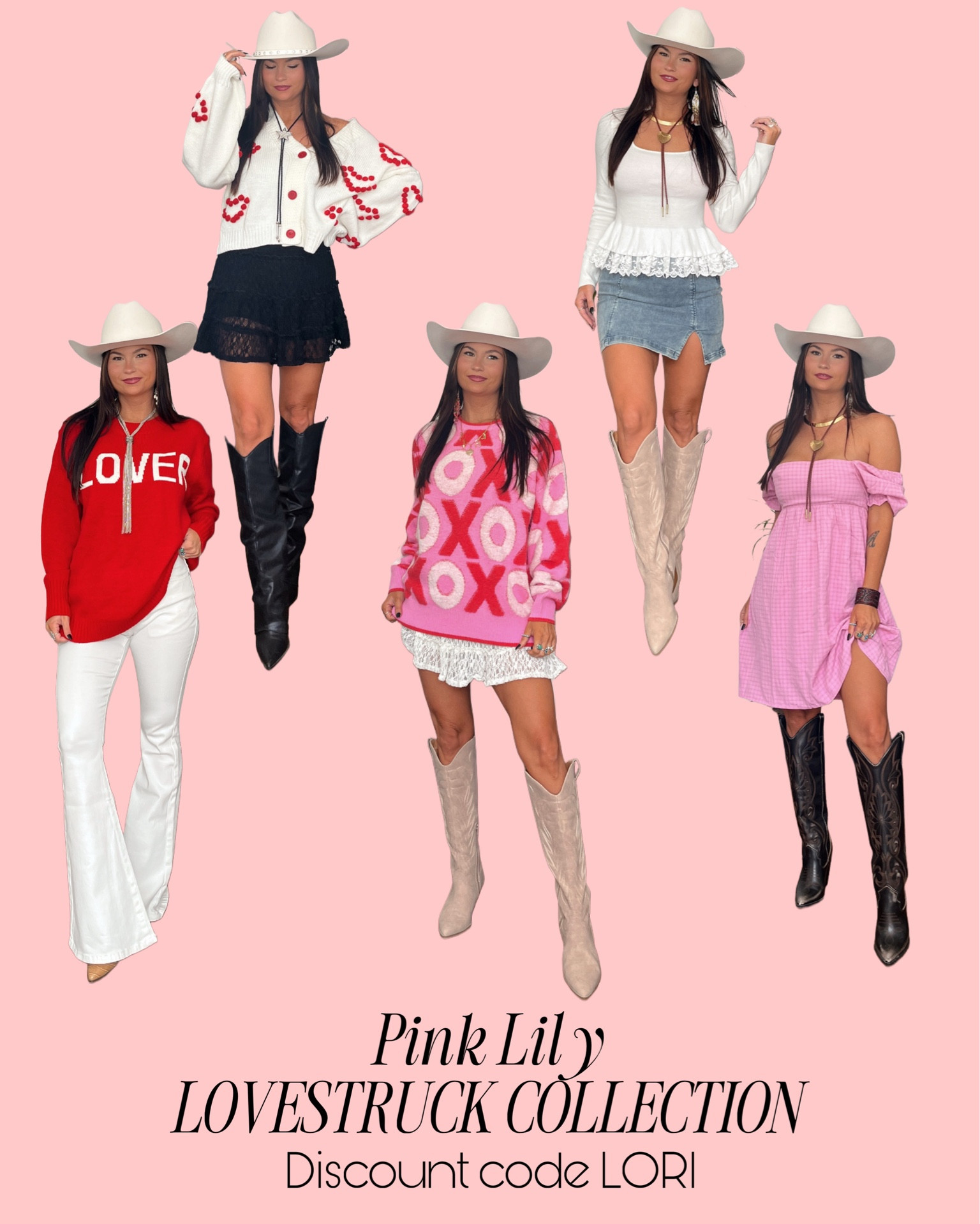 Lovestruck Valentine’s Day collection is here! Save 20% with code LORI

Wearing xs in everything! Skirts and pants have stretch! 

Decided to give these LOVEly looks a western twist 🤠❤️

#LTKSeasonal #LTKShoeCrush #LTKStyleTip