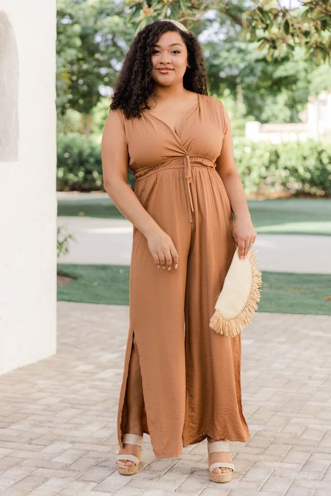 How The Day Ends Brown Jumpsuit FINAL SALE | Pink Lily