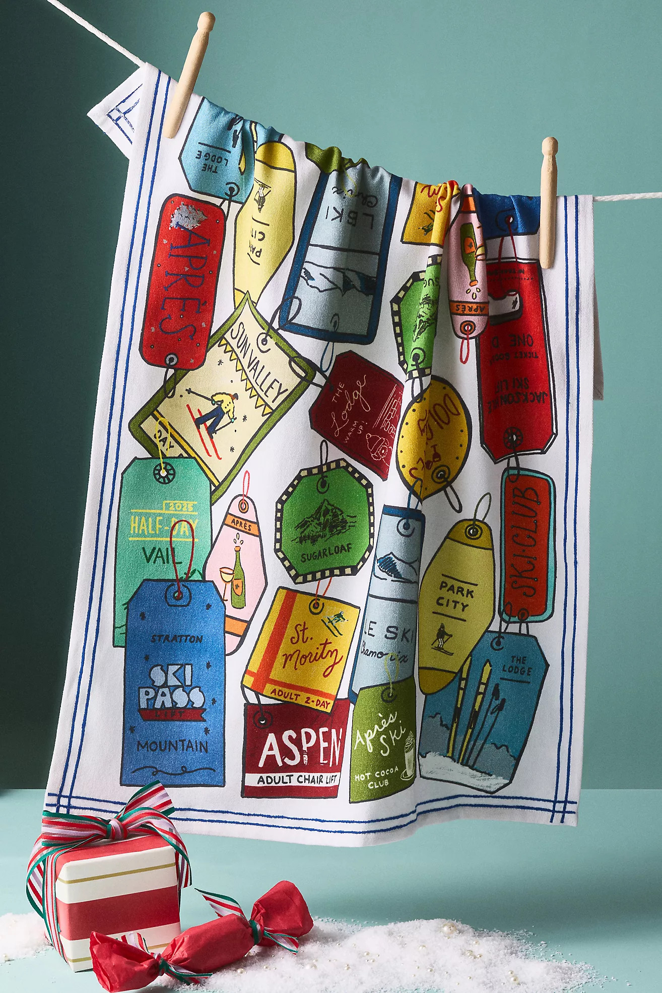 Noun New York Ski Tickets Dish Towel | Anthropologie (US)