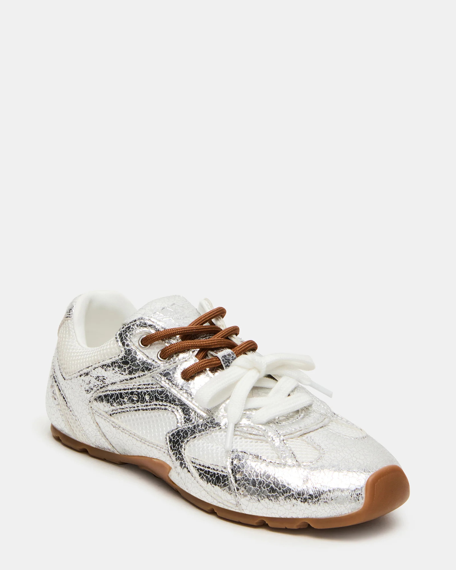 AZIEL Silver Low-Top Lace-Up Women's Sneakers | Steve Madden (US)