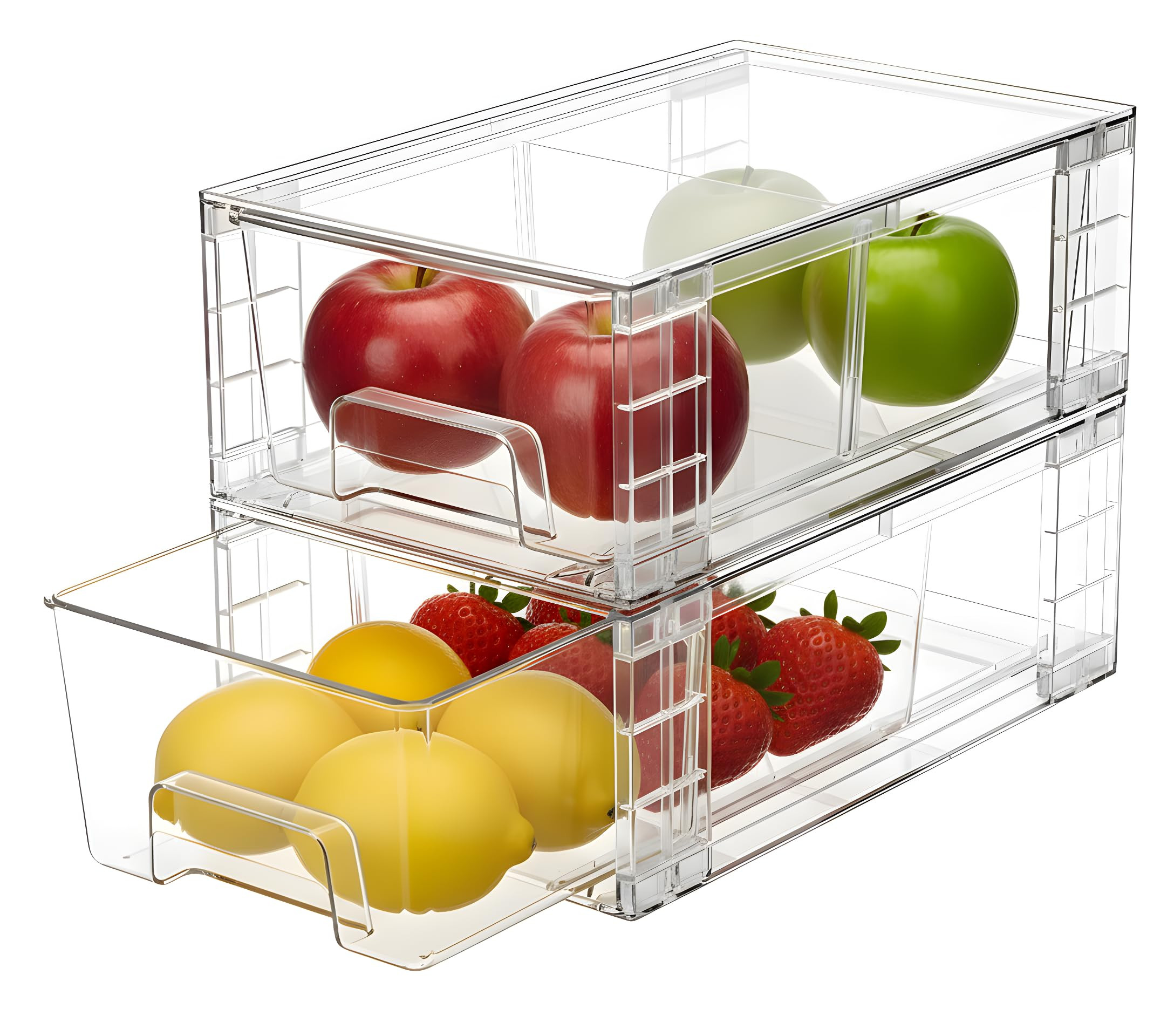 2 Pack Stackable Storage Drawers,Plastic Organizers Bins, Drawers Storage with Handles and Movabl... | Amazon (US)