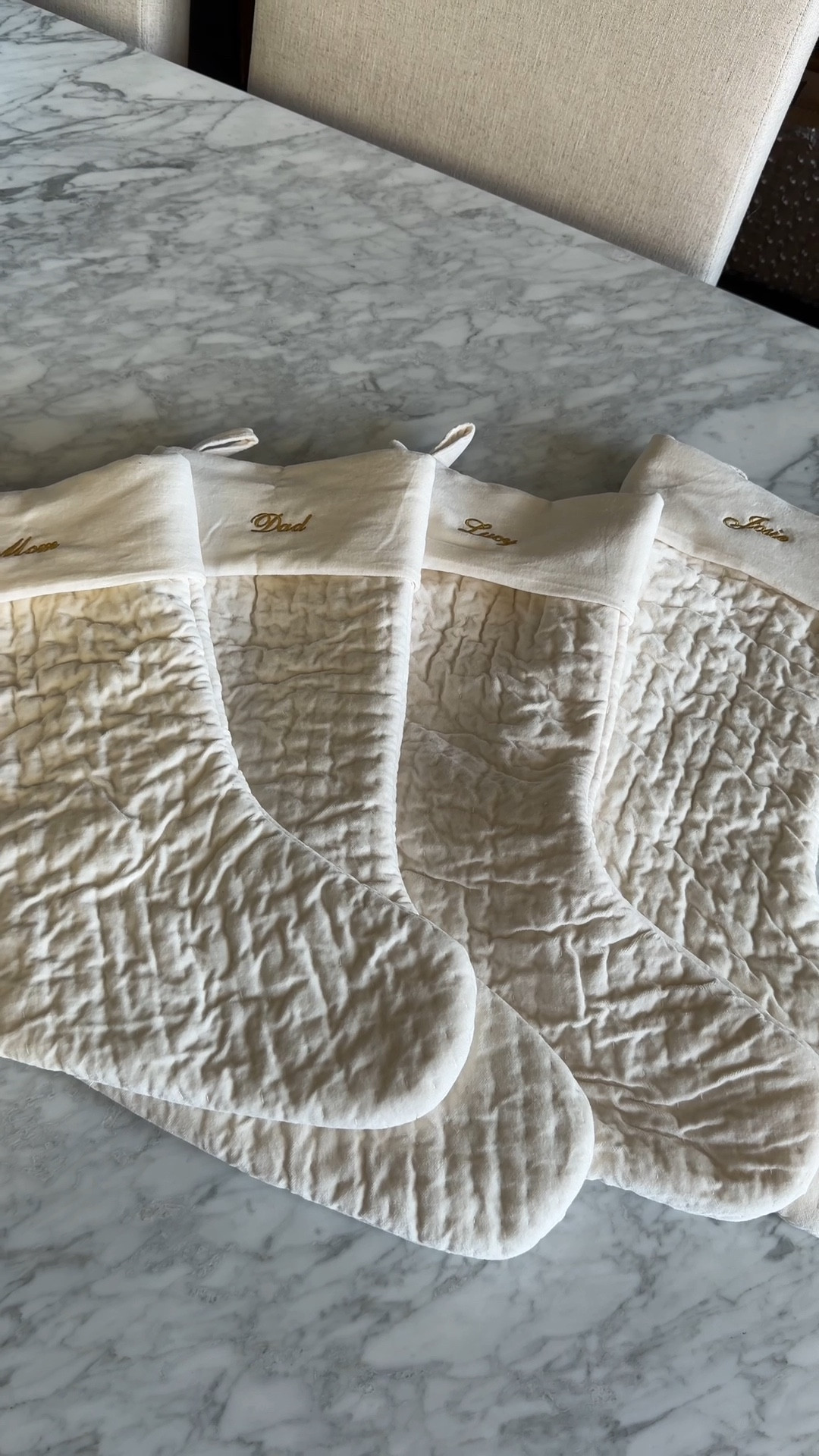 Just got in our new family stockings! I got the medium size and they’re perfect! I can add ribbon to go with the color theme but I wanted to keep the stocking classic and neutral to work for us over the years  

#LTKHoliday #LTKFamily #LTKSeasonal