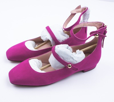 New JCREW Size 6 Pink Poppy two-strap Ballet flats Shoes Suede | eBay US