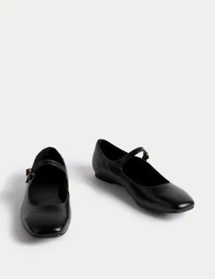 Buckle Flat Square Toe Ballet Pumps | M&S Collection | M&S | Marks & Spencer IE