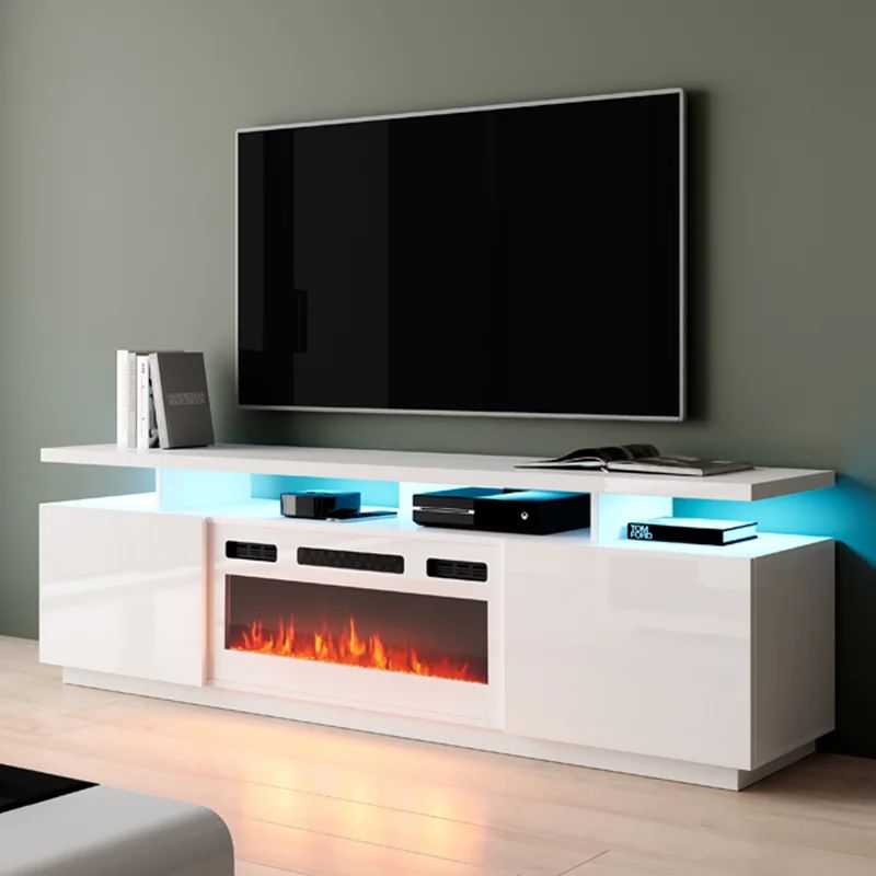 Genoveva TV Stand for TVs up to 78" with Fireplace Included | Wayfair North America