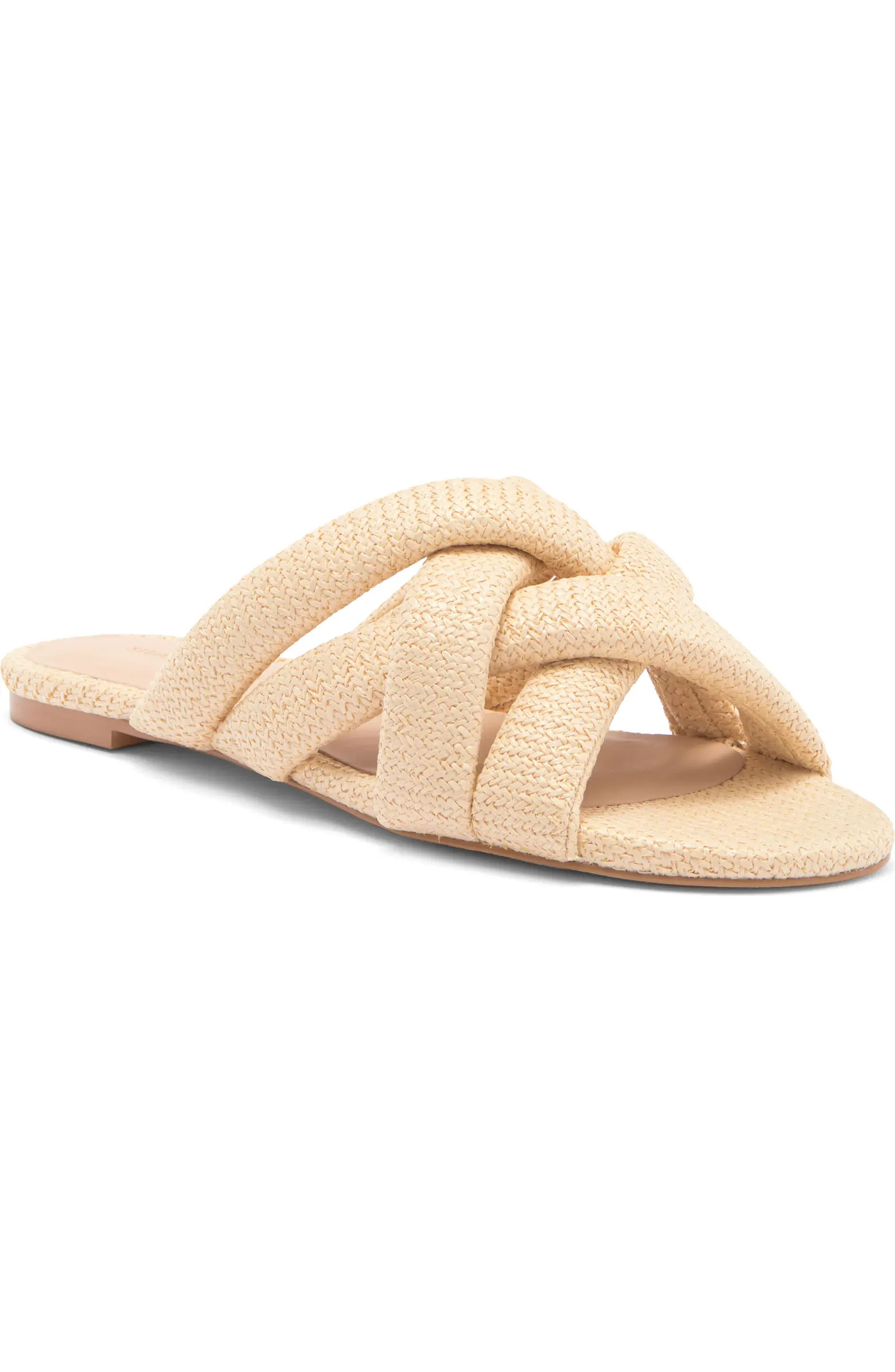 Stuart Weitzman Crossover Raffia Slide Sandal (Women) | Nordstromrack | Nordstrom Rack