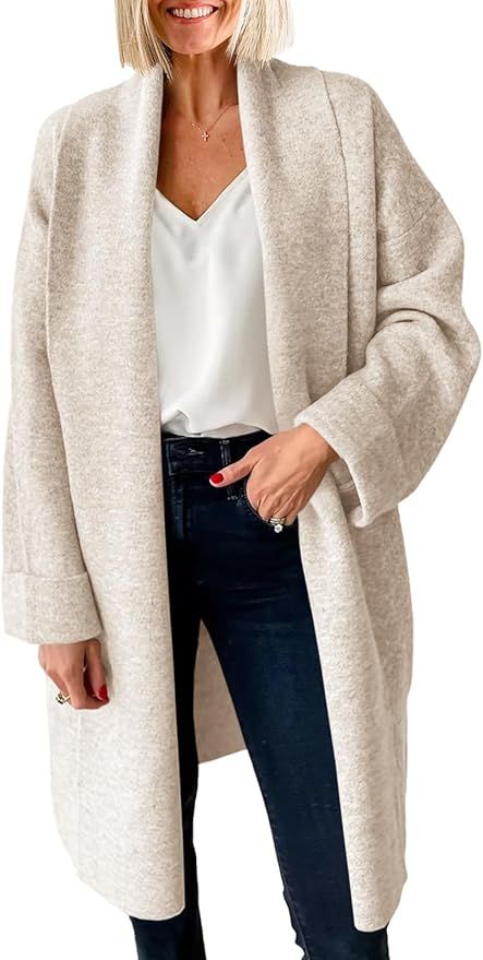 Saodimallsu Womens Long Cardigan Sweaters Chunky Open Front Oversized Slouchy Knit Fall Trendy Co... | Amazon (US)