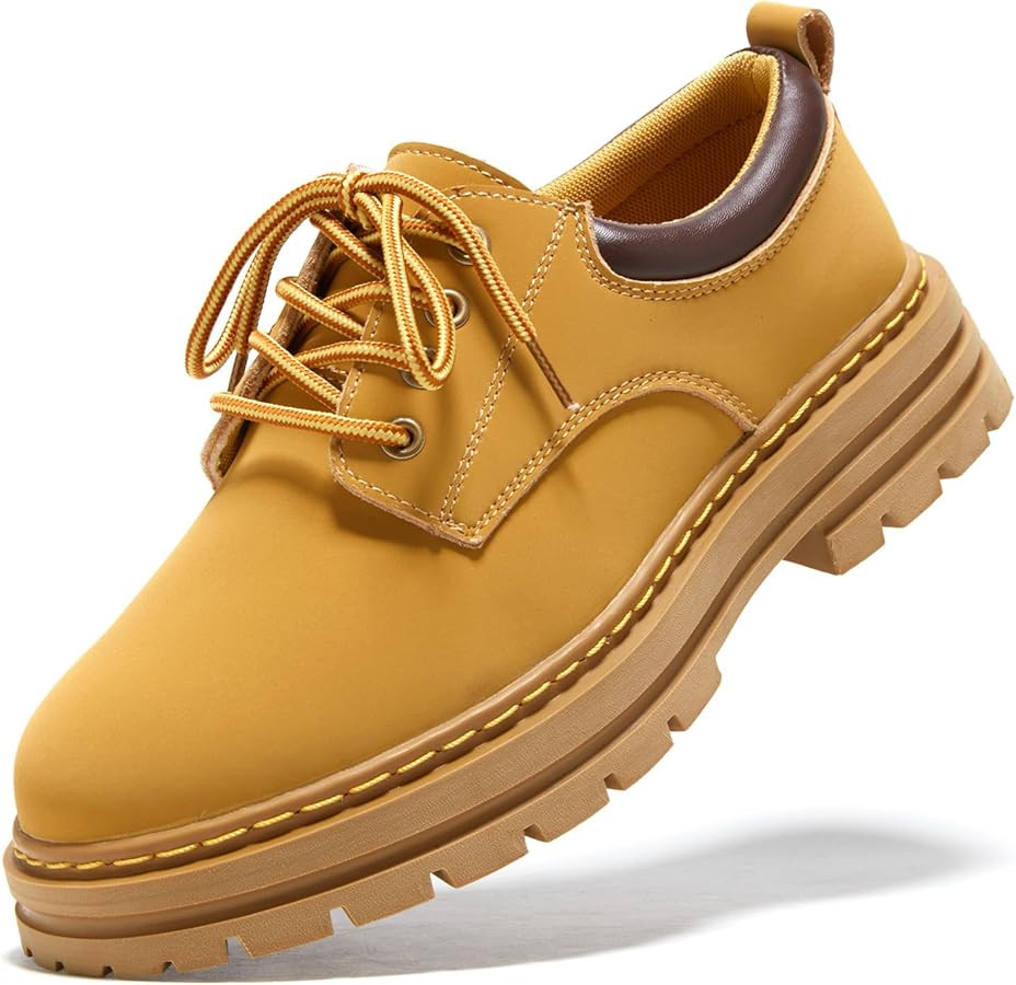 Mens Soft Toe Work Shoes Oxford Leather Stylish Dress Non Slip Resistant Comfortable Casual Wolki... | Amazon (US)