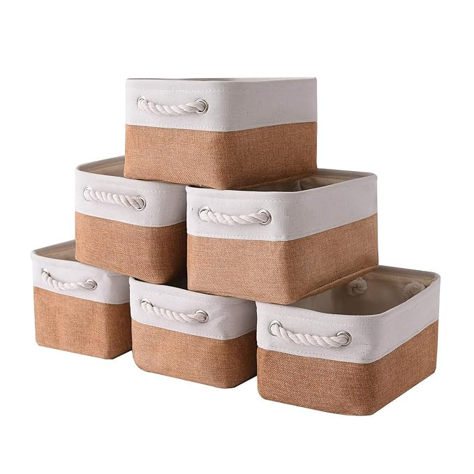 Sacyic Small Baskets for Organizing, [6 PCS] Collapsible Storage Baskets for Shelves, Storage Bin... | Amazon (US)