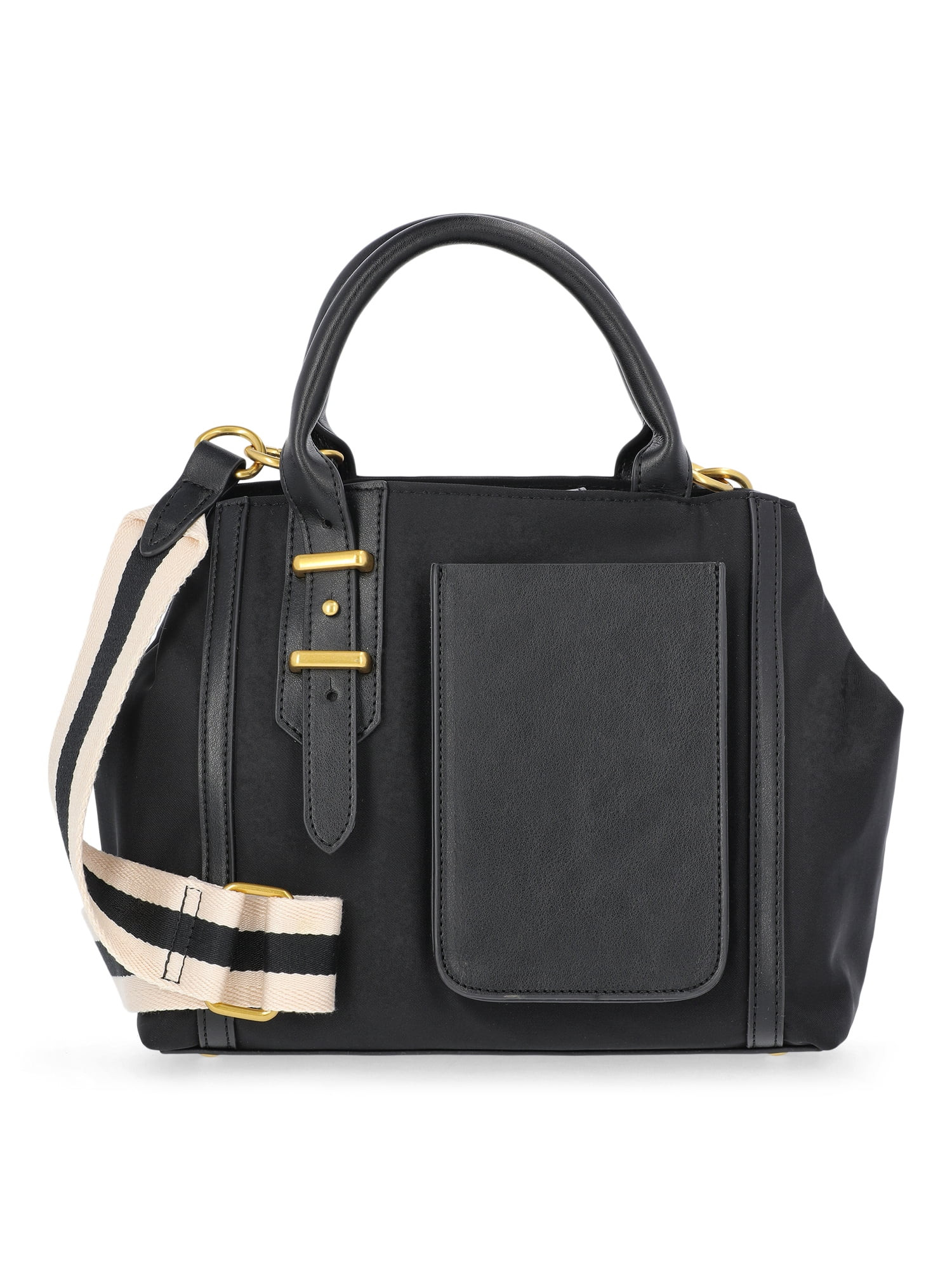 Free Assembly Women's Mixed Media Satchel, Black | Walmart (US)