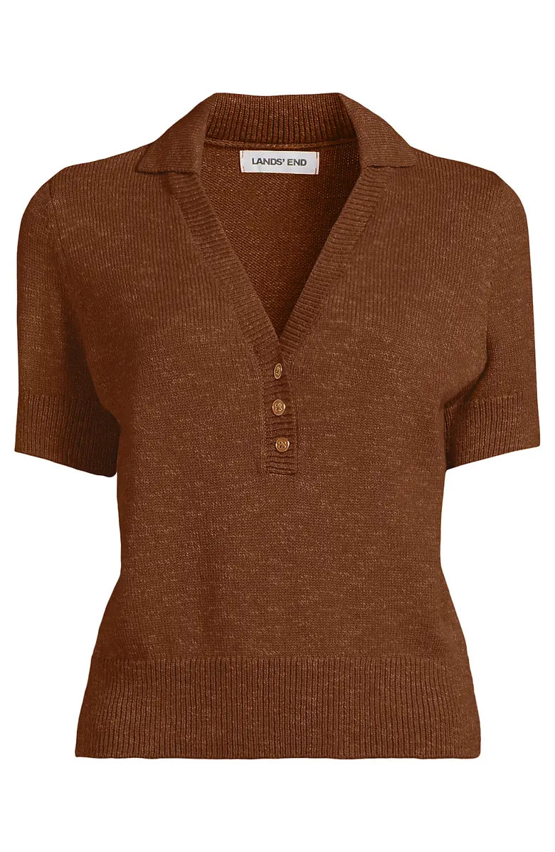 Lands' End Cotton Blend Short Sleeve Polo Sweater | Nordstrom | Nordstrom