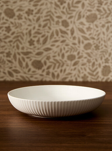 Two-tone grooves large bowl | Simons