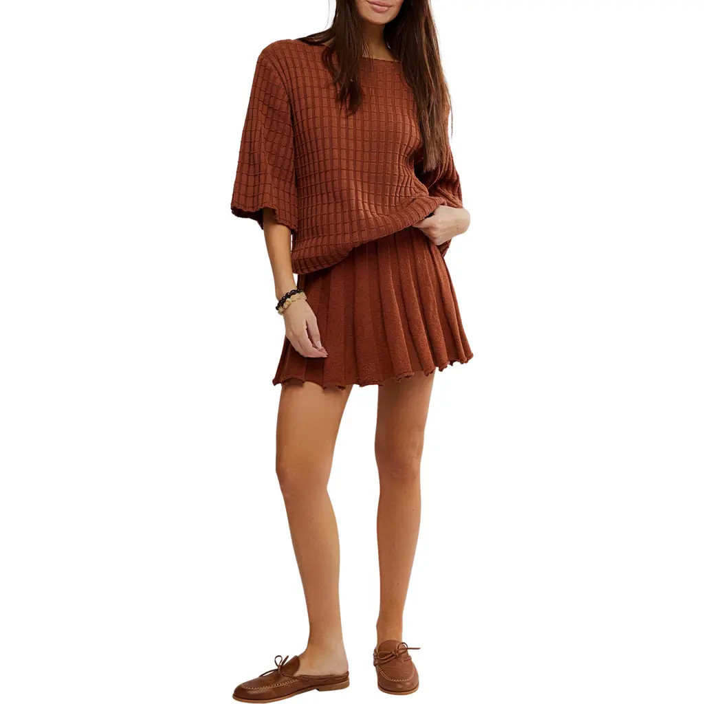 Free People Kenzie Sweater & Skirt Set in Brownstone at Nordstrom, Size X-Large | Nordstrom