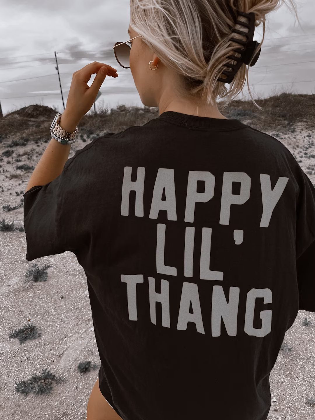 Happy Lil' Thang Tee, Aesthetic Retro Vintage Inspired Graphic Tee, Comfort Colors Shirt - Etsy | Etsy (US)